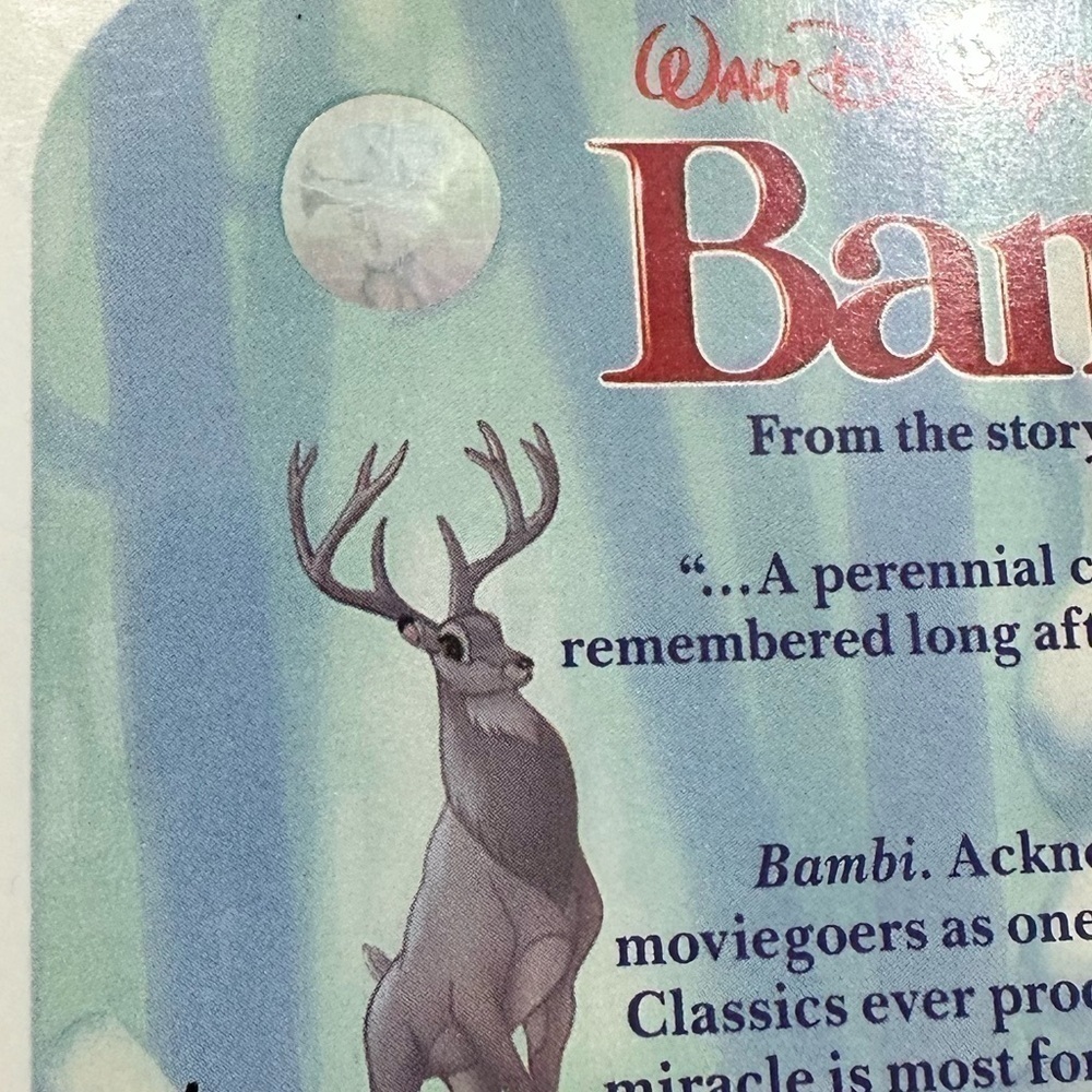 Bambi Movie VHS 942 Walt Disney Classic | Black Diamond Edition - Picture 10 of 10